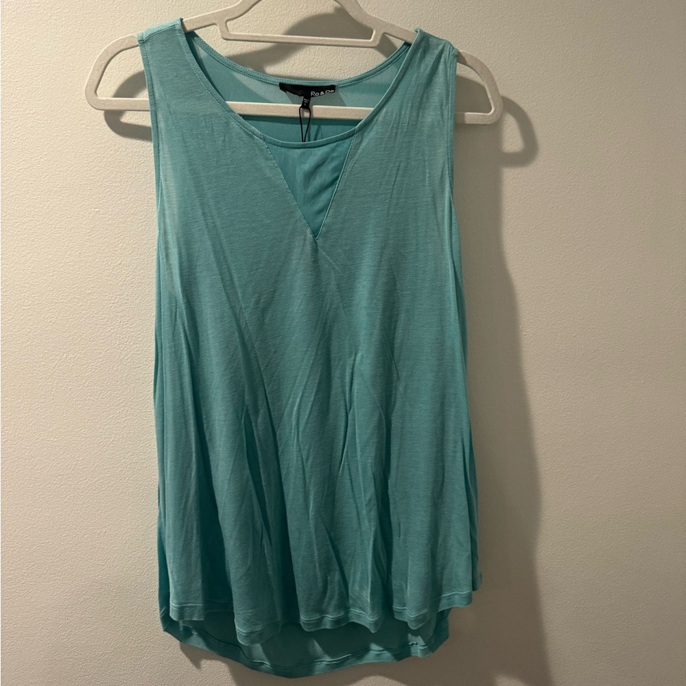 Ro & De blue soft mesh blouse